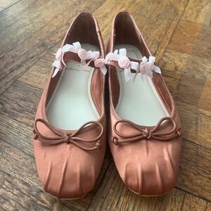 Dolce Vita Satin Flats in Copper with Pink Accents